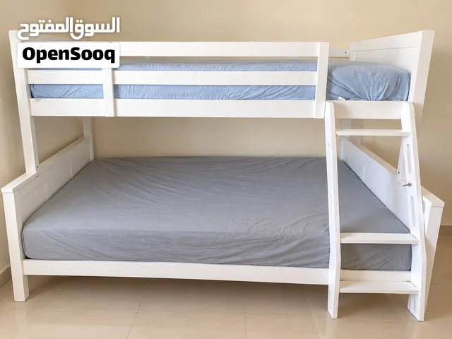 Heavy duty White Bunk Bed – Single Top & Spacious Double Bottom  For Sale