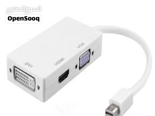 وصلة تحويل 3 في 1 من Mini DisplayPort إلى HDMI / VGA / DVI – مناسبة لتوصيل اللابتوب بالشاشات