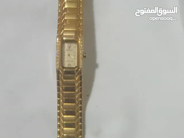 ساعة zenart حريمى مطلية دهب 22 سويسرى اصلى