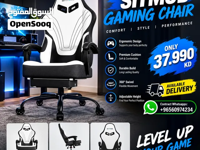 Gaming Chair with Footrest,Fabric Computer Chair with Pocket Spring Cushion,High Back Comfortable