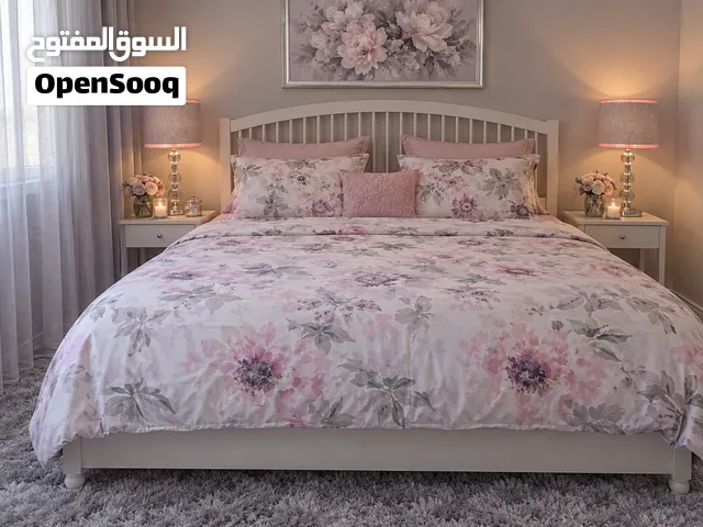 Wooden White Bed set 7pcs like new.  IKEA.