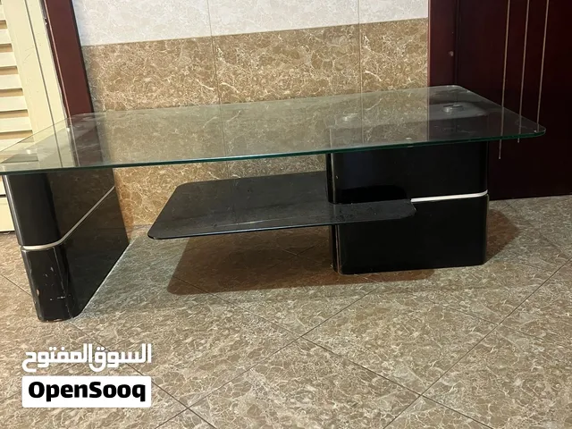 طاولة زجاج خشب متين وممتاز