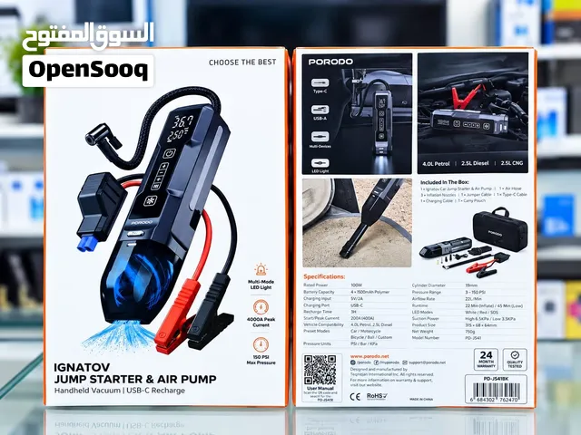Brand New Porodo Ignatov Jump Starter in Oman  Tire Inflation