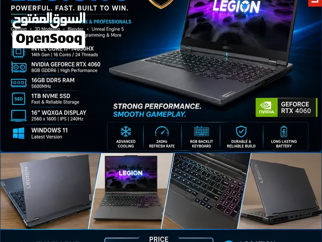 Lenovo Legion 5 Gaming Laptop  i7-14650HX  RTX 4060 8GB  16GB  1TB  240Hz