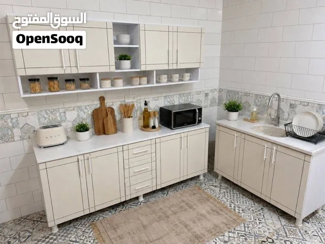 كاونتر خشب mdf مترين مع ملحق مترين مع سنك متر وعشرين سم مرمر متوفر توصيل بغداد ومحافظات