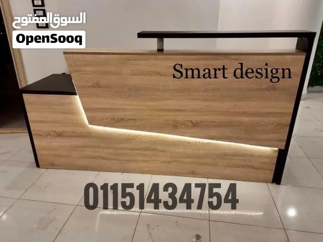 كاونتر استقبال/ مكتب استقبال مودرن خشب mdfاسبانى مستورد متاح جميع الاشكال والمقاسات