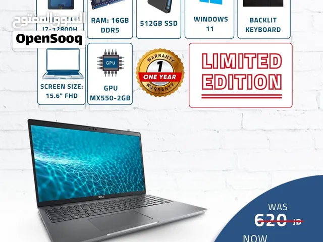 لابتوب ديل -كور اي 7 جيل 12-16 جيجا رام-512جيجا SSD-كرت شاشة 2 -وندوز 11 -Dell Latitude 5531 LAPTOP