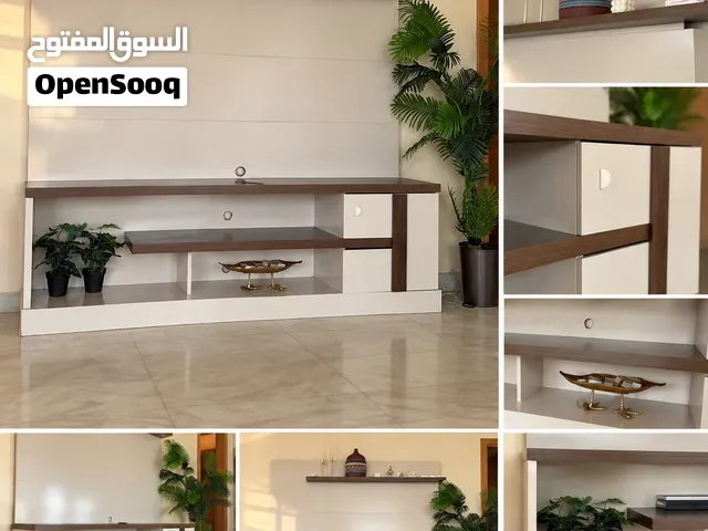 Modern TV Unit with Wall Panel & Shelves for Sale