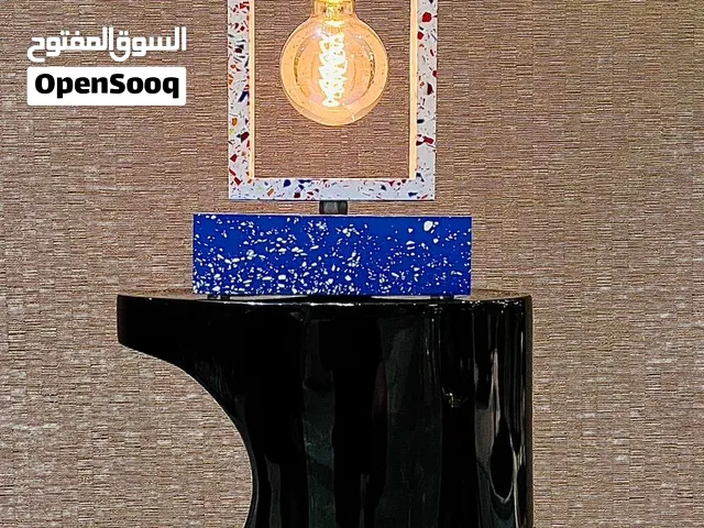 Terrazzo Table Lamp with Exposed Bulb