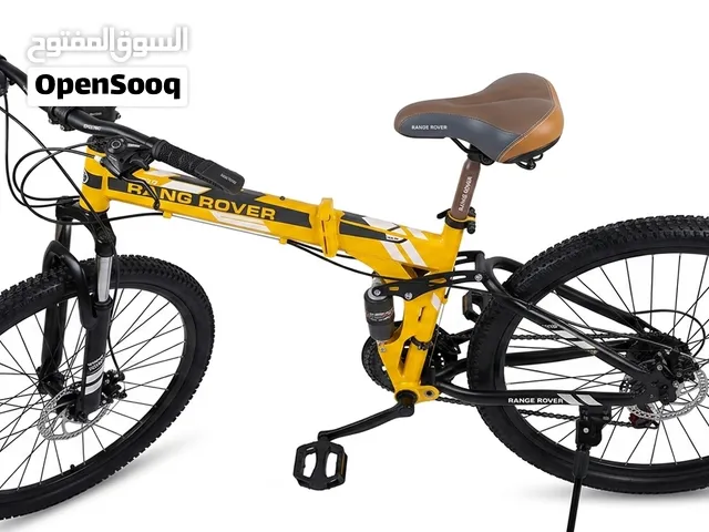 Range Rover Foldable Full Suspension Mountain Bike - 26-Inch Wheels, Yellow & Black