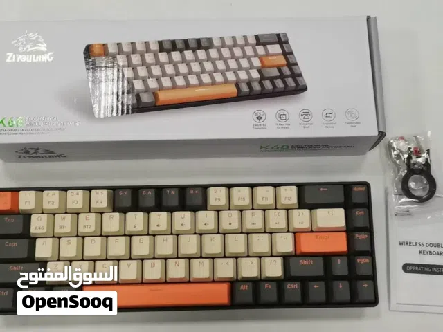 كيبورد كيمنك  ZIYOU LANG K68 الميكانيكي اللاسلكي  تصميم 60% مدمج يوفر مساحة أكبر على المكتب