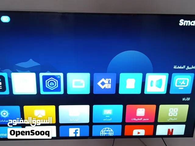 شاشه 55 نوعها ستار سات سمارت تدعم 4K عيب واحد لا شبه جديده ومعاها جهازين