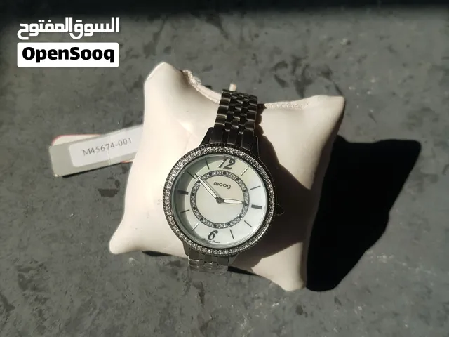 ساعة نسائية فرنسية فاخرة مرصعة بالكريستال - ماركة Moog Paris (أصلية)