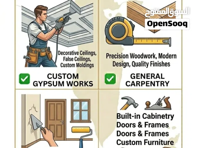 Custom Gypsum Ceiling, Partition & Carpentry Services Bahrain – Home & Office