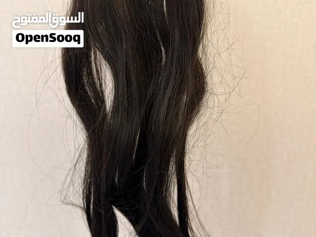 وصلة شعر طبيعي لون اسود 20 انش