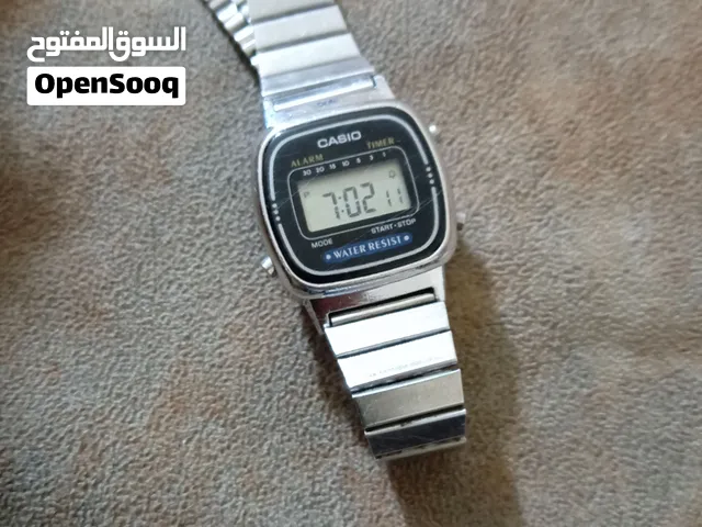 CASIO A158W أصلية – ساعة رقمية كلاسيكية ستانلس ستيل – فضي – حالة ممتازة