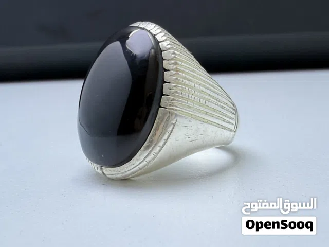خاتم بحجر عقيق يماني شفه طبيعي درجة أولى