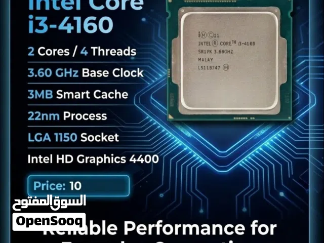 معالج Intel Core i3-4160 جيل رابع مع كرت مدمج للبيع بسعر مغري (اقرا الوصف)
