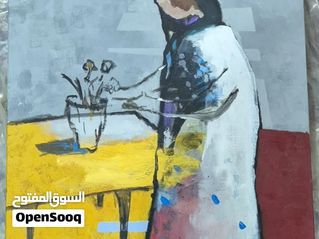 لوحات بالوان الكريلك وحدة زيتية