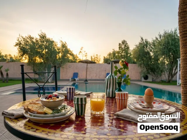 Private Villa Nathalie Marrakech surrounded by olive groves, mountains, and absolute tranquility