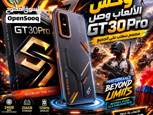 مشغل ايام GT 30 pro 5G ram 24 giga 256 و 512 اغراضة والكرتونة الاصلية متوفر توصيل