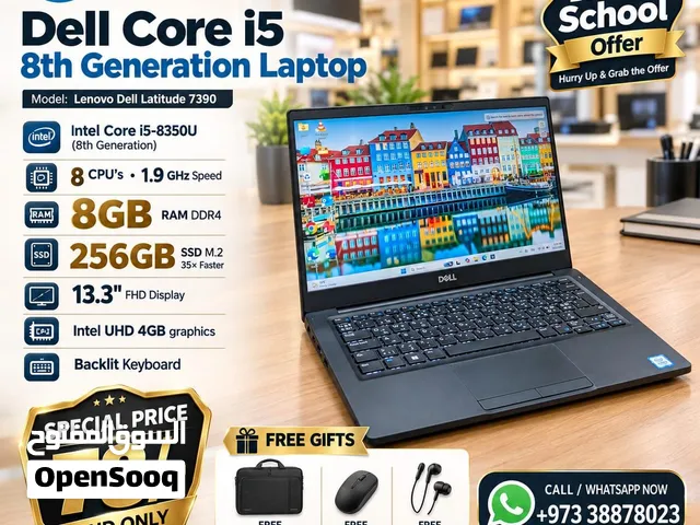 DELL Core i5 8th Gen Laptop 8GB RAM 256GB M.2 SSD WIN 11 & Office 2024 FREE Bag & Mouse