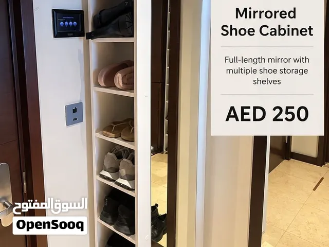 Mirrored shoe rack