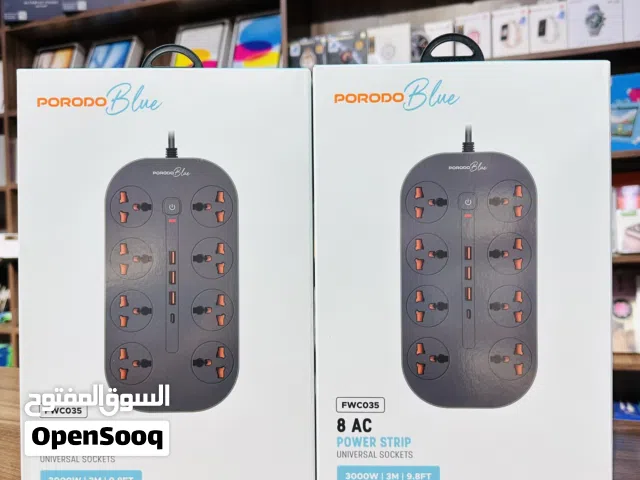 Porodo Blue 8 Ac Power Strip Universal Sockets 3000W 3M 9.8FT