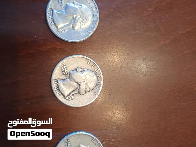 ربع دولار أمريكي فضه إصدارات مختلفه عدد 3 1944 1957 1964