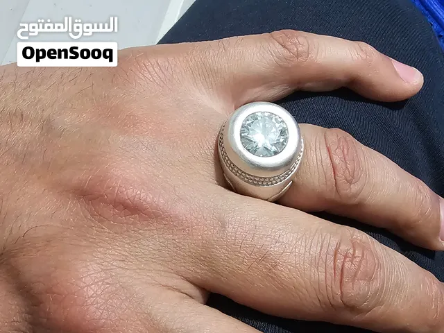خاتم فضه ايراني متوق بحجر موزونيت مقاس 23 24 وزن الخاتم 25 جرام خاتم فخم