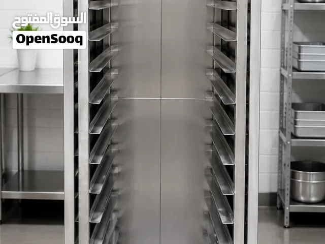عربة صواني ستانلس ستيل للمطاعم والمخابز (Commercial Tray Trolley / Pan Rack Cart)