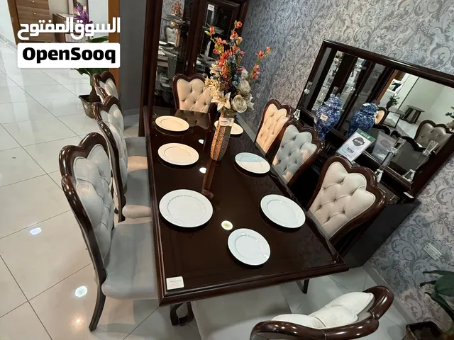 طاولة سفرة فخامة خشب زان اصلي مع 8 كراسي فقط