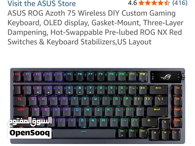 Keyboard asus rog azoth 75% wireless light use