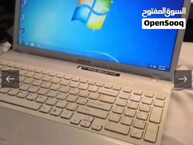 للبيع لابتوب Sony VAIO اللون الأبيض، بحالة ممتازة ونظيف جدًا، ويعمل بكفاءة.
