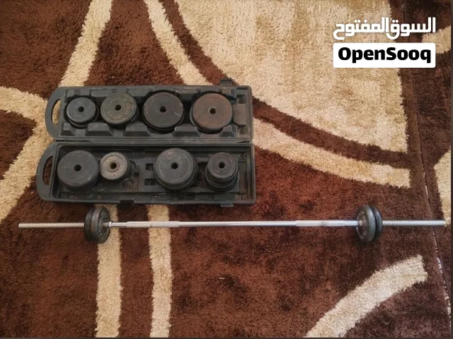 طارات وزن 40k مع بار طول 170مع حاملت دامبل وطارات مع مساعدت تمارين