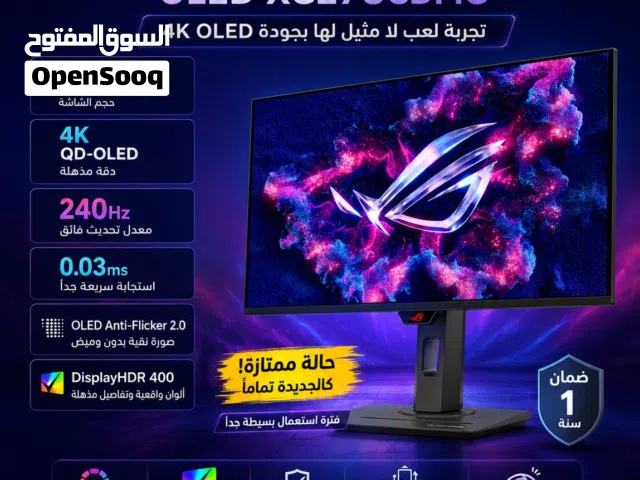 للبيع: شاشة ASUS ROG Strix OLED XG27UCDMG 27” 4K – بحالة الوكالة