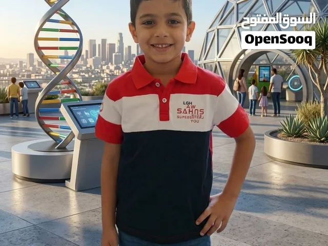تي شيرت أطفال باللون الاحمر و الابيض