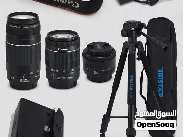 للبيع: باقة تصوير متكاملة بكاميرا Canon EOS 1100D مع 3 عدسات وكامل الملحقات