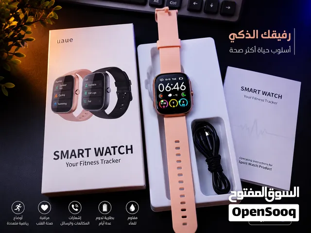 ساعة ذكية أنيقة لون وردي بناتي المميزات: شاشة لمس ملونة واضحة وسريعة الاستجابة. استقبال إشعارات ال