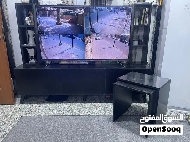 بوفية تلفزيون سوداء خشب