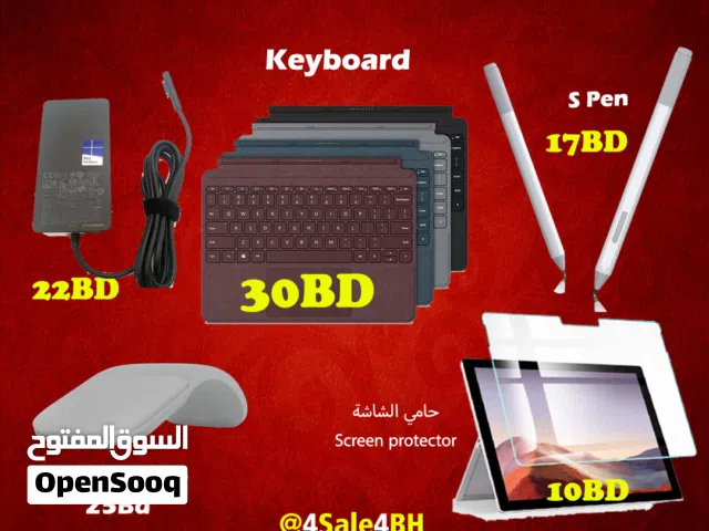 surface Pro 4 to 12 Keyboard, Mouse, Pen, Charger, Screen protector