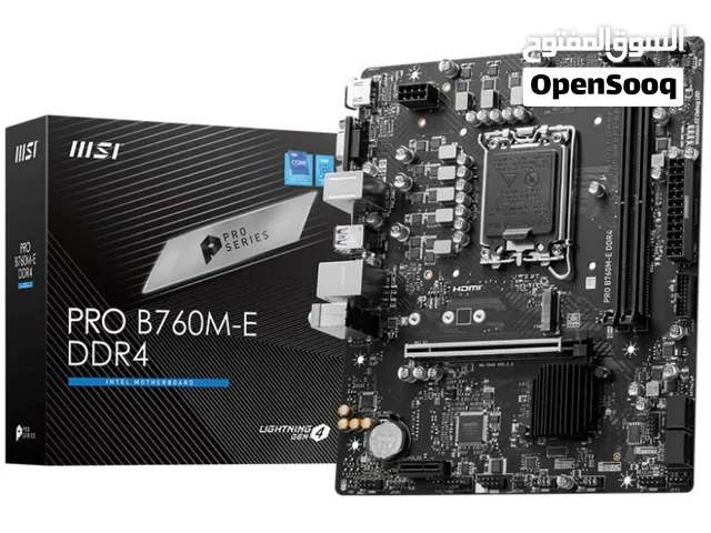 مذربورد ام اس اي برو  لمعالجات انتل جيل 12 + 13 + 14 - MSI PRO B760M-E/DDR4 LGA 1700 MOTHERBOARD