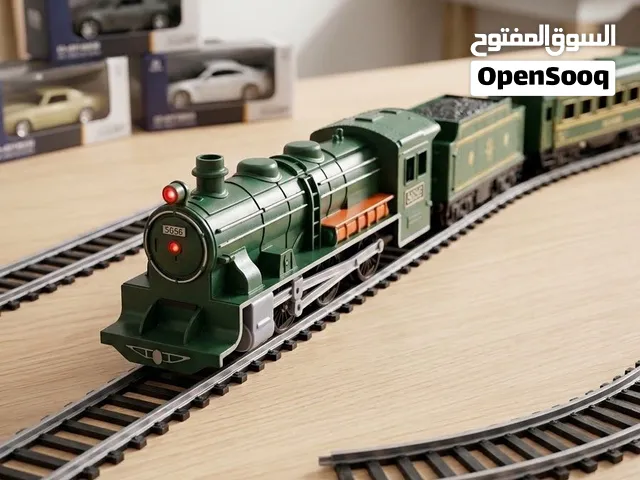 قطار مع سكة طويلة وملحقات