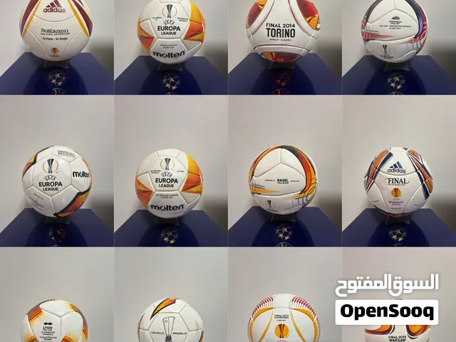 A collection of 12 Europa League balls.