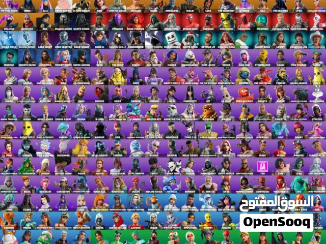 حساب فورت نايت ايكونك قوي  300 سكن بسعر ناار  وروكيت متوسط.