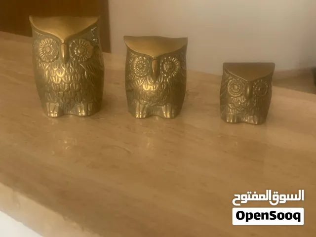 3 بومة للديكور من النحاس الأصفر الأصلي – ثقيلة وفخمة