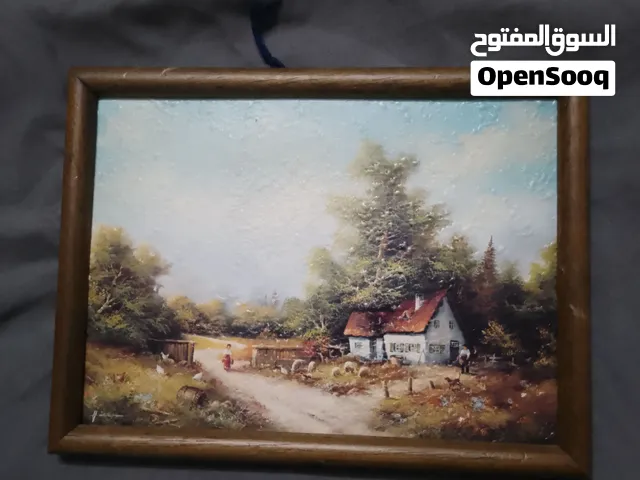 لوحة منظر طبيعي قديم منزل