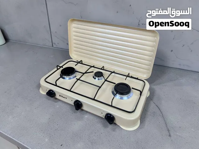 طباخ غاز سفري ومنزلي سطحي 3 عيون بهارات هيكل إينامل متين مع غطاء واقٍ