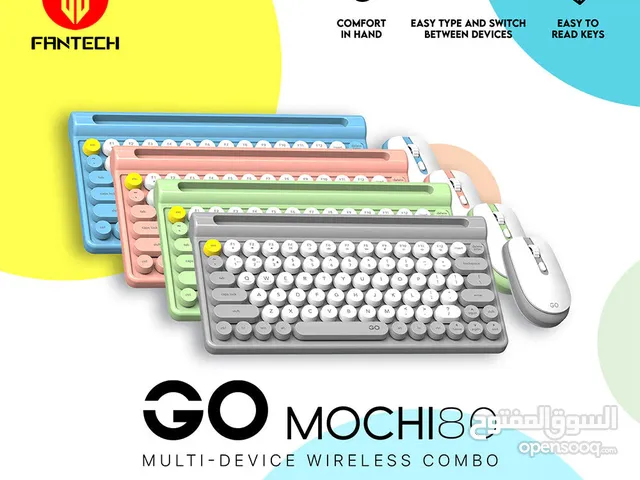 Fantech MOCHI 80Keys WK897 Wireless Keyboard Mouse Combo Set For Windows يعمل على جميع الاجهزة