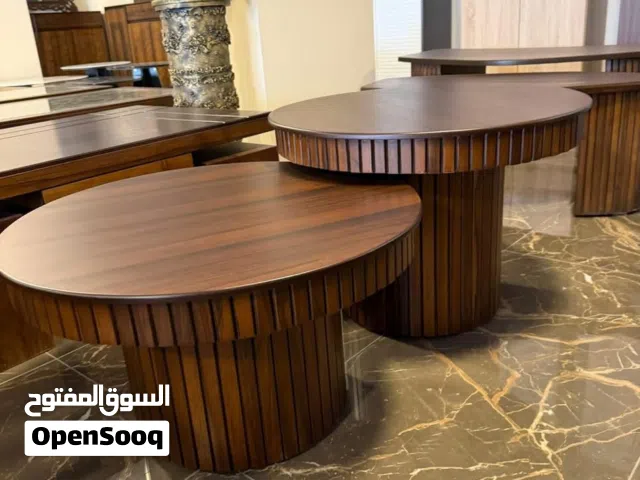 طاولات نص خشب كواليتي عالي الجودة خشب زان ملبس قشرة فركيه يوجد تفصيل حسب المقاسات والالوان